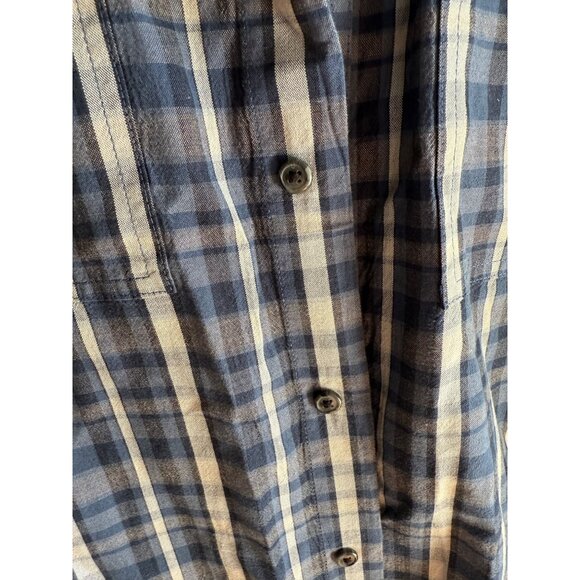 Carhartt Mens Loose Fit Plaid Short-Sleeve Button-Up Shirt 2XL Blue - Picture 3 of 8